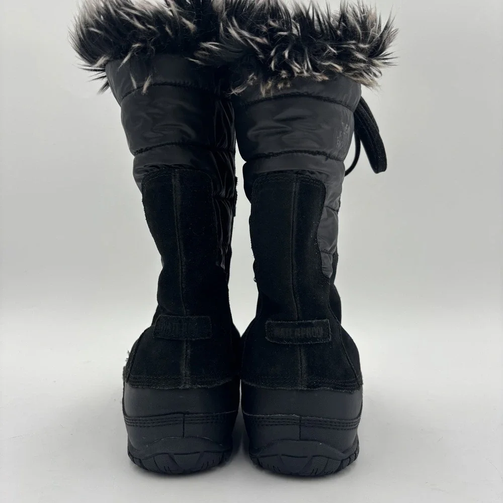 The North Face Nuptse Purna Boots Tall Waterproof Women's 6.5 Black‎ Snow Winter